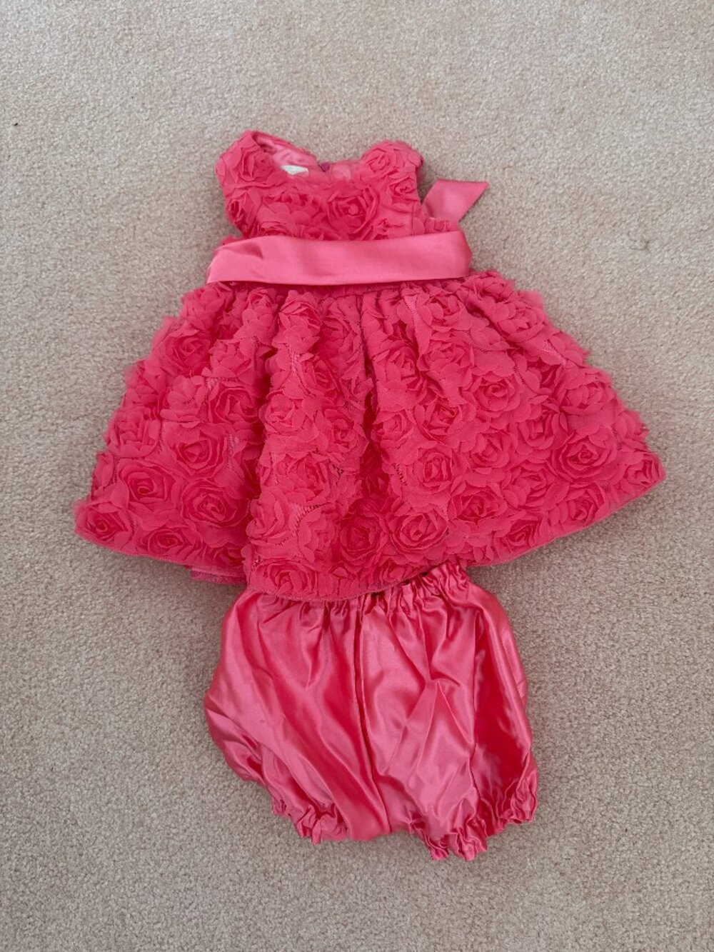 8 Month American Princess Rosette Dress - Beautiful - Coral color